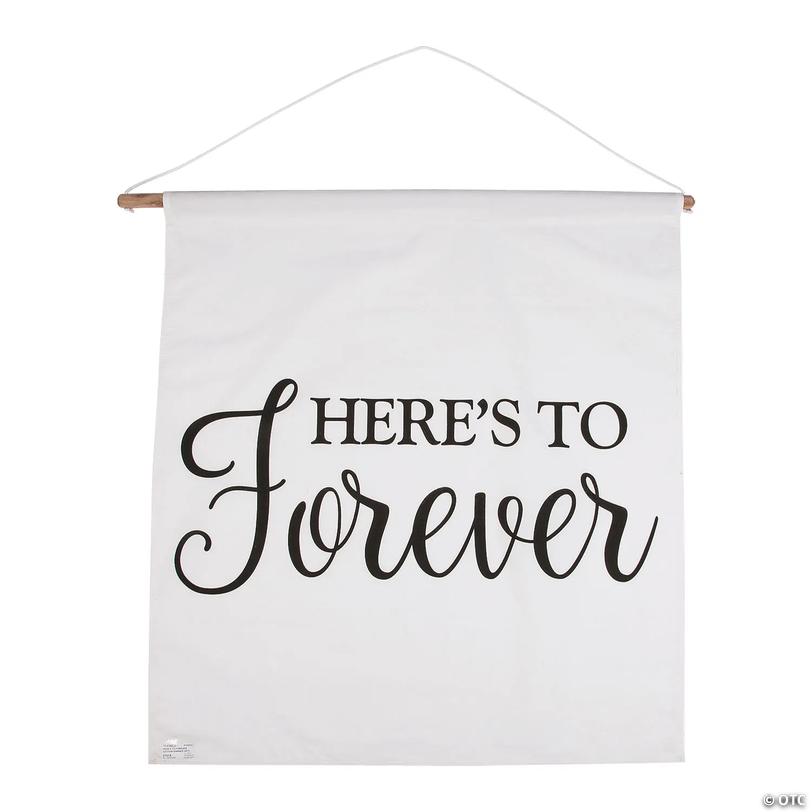 Here's to Forever Wedding Cotton Banner Image