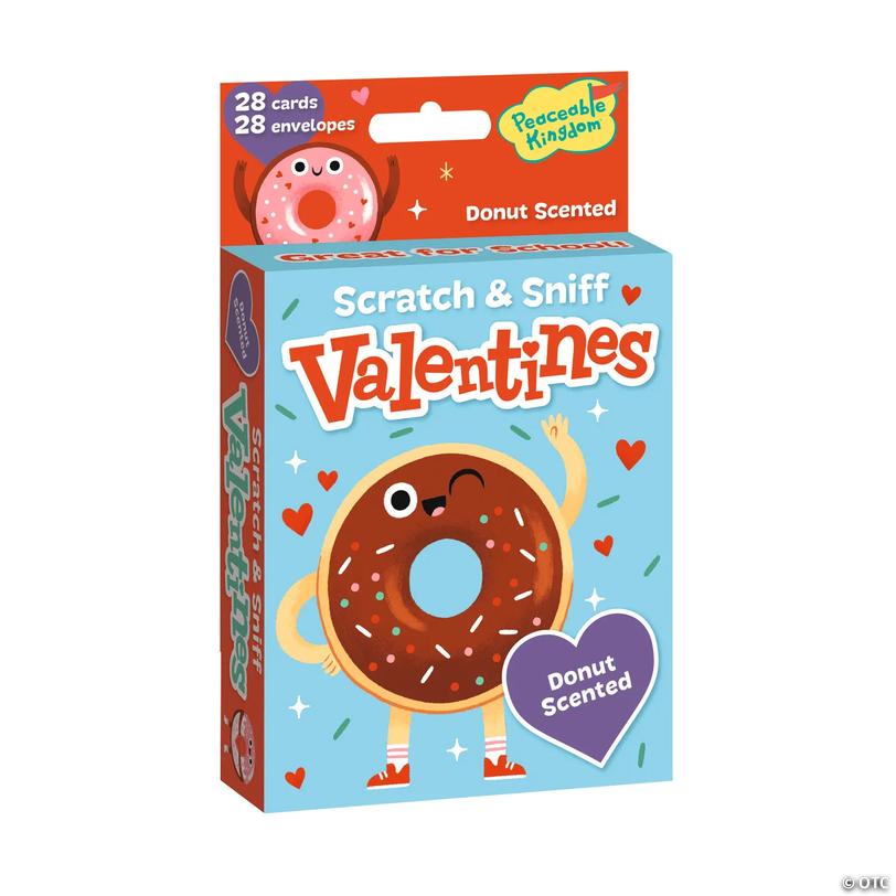 Donut Scratch &amp; Sniff Valentine's Day Cards - 28 Pc. Image