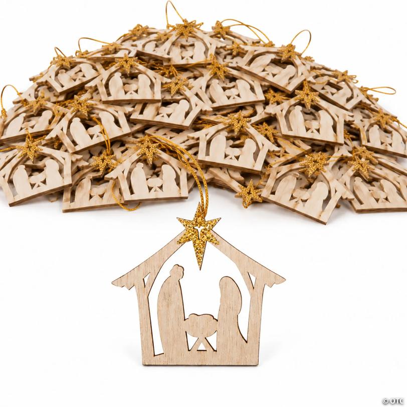 Bulk Laser-Cut Nativity Christmas Ornaments - 50 pc Image