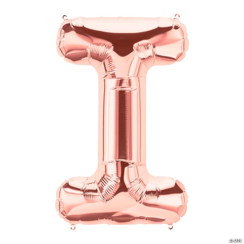 I-Shaped Rose Gold Letter 32" Mylar Balloon Image