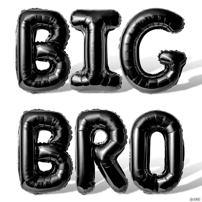 16 Inch Black BIG BRO Letter Balloon Banner | Oriental Trading