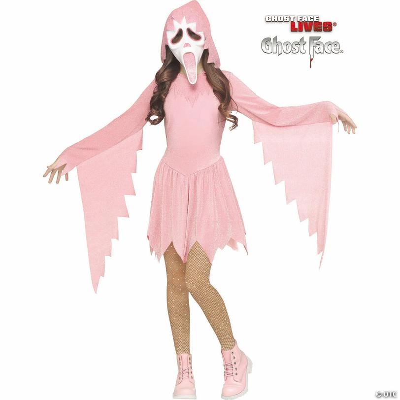 Kids Ghost Face&amp;#174; Pastel Pink Dress Costume - Large 12-14 Image