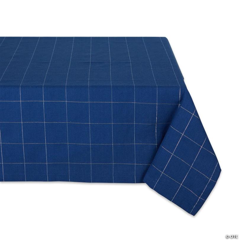 Blue Metallic Windowpane Tablecloth 60X84 | Oriental Trading