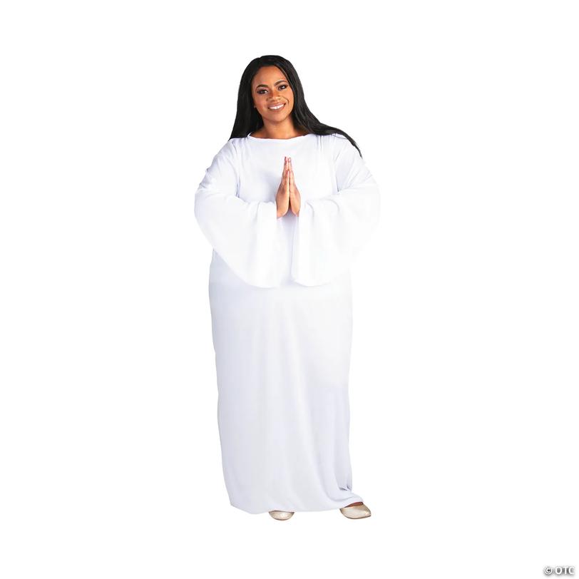 Adults White Nativity Gown - Plus Size Image