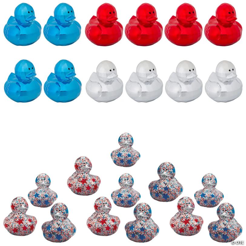 Sparkle &amp; Shine Patriotic Rubber Duck Assortment &amp;#8211; 24 pc Image