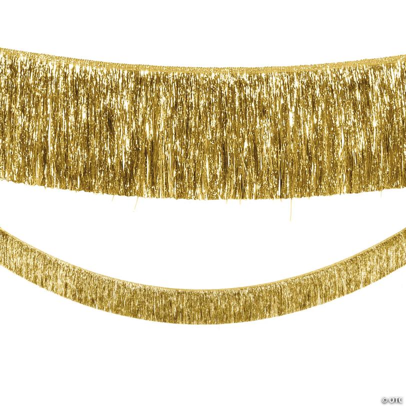 9 Ft. Ready-to-Hang Metallic Tinsel Fringe Garland Image