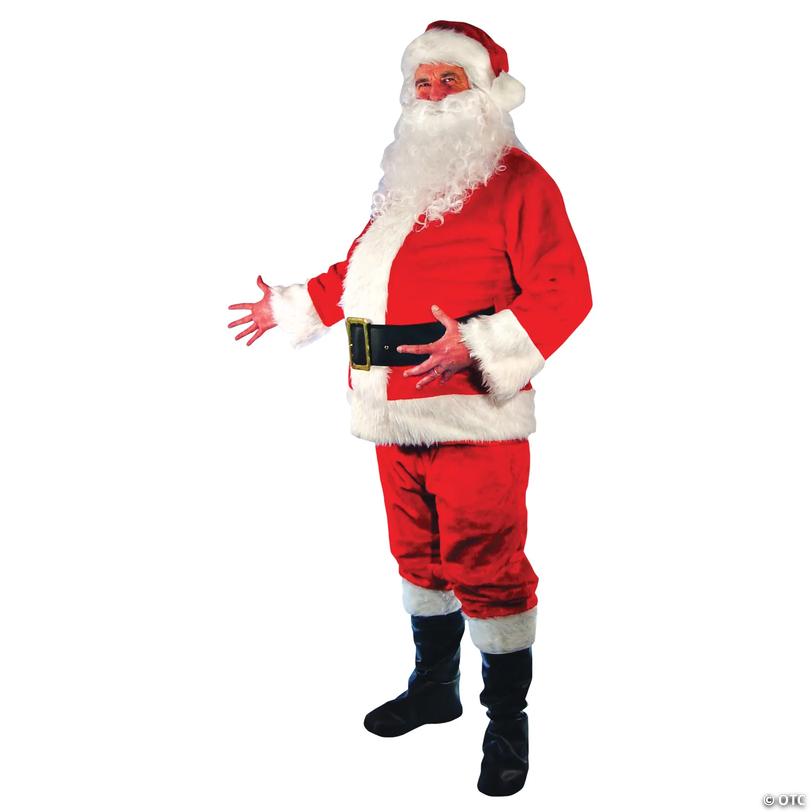 Men's 8-Piece Plush Santa Suit - 46-50 Image