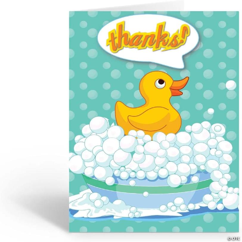 Stonehouse Collection Cute Rubber Ducky Thank You Note Card - 10 Boxed ...