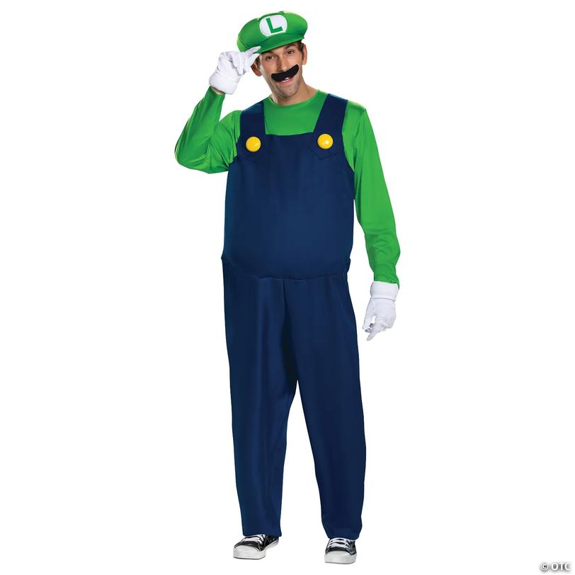 Adults Deluxe Super Mario Bros.&amp;#8482; Luigi Costume - Large/Ex Large Image