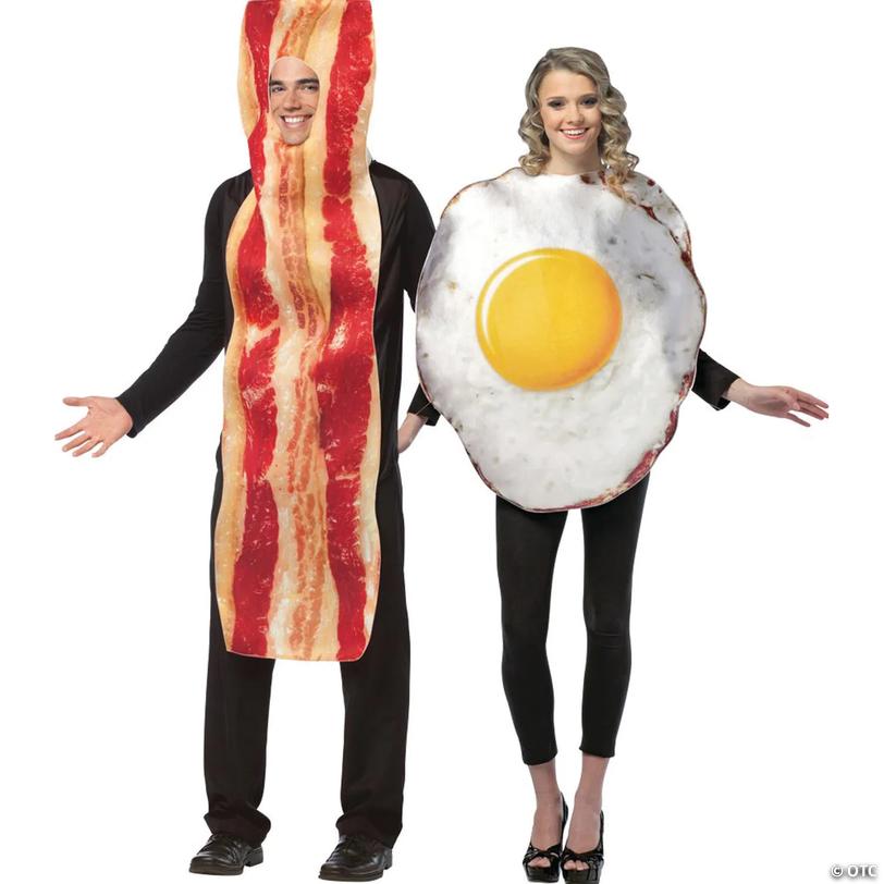 Adult Bacon and Egg Couple Costumes Image