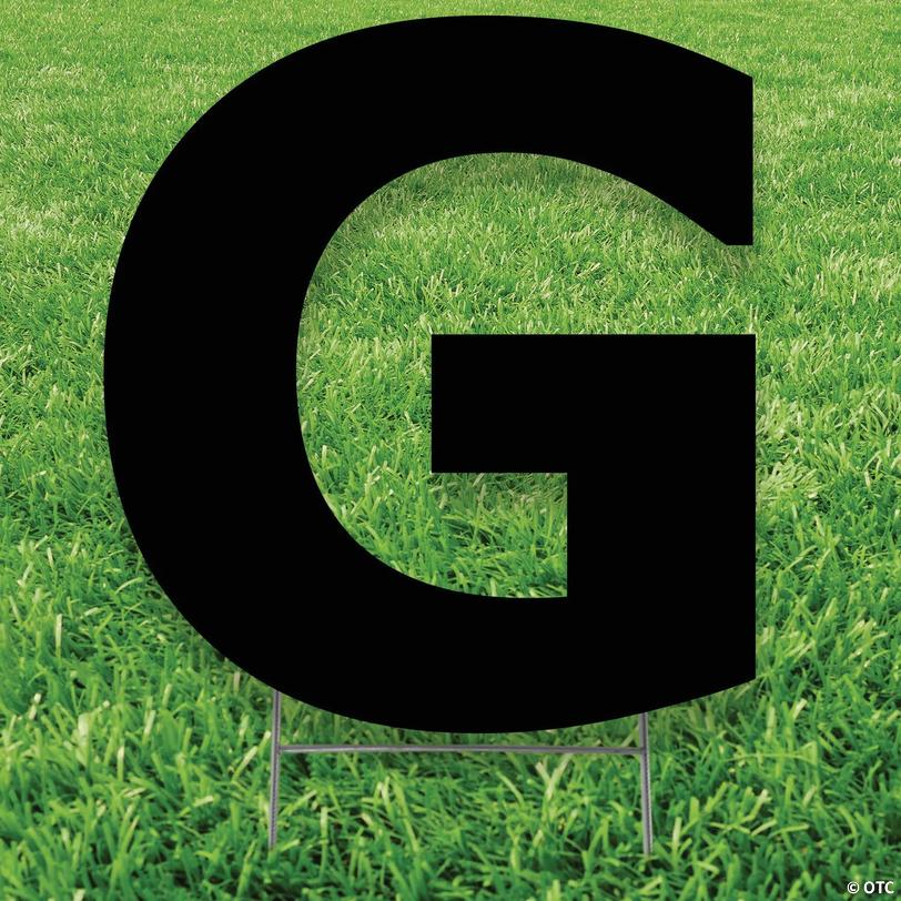 20" x 20" Black Letter G Yard Sign Image