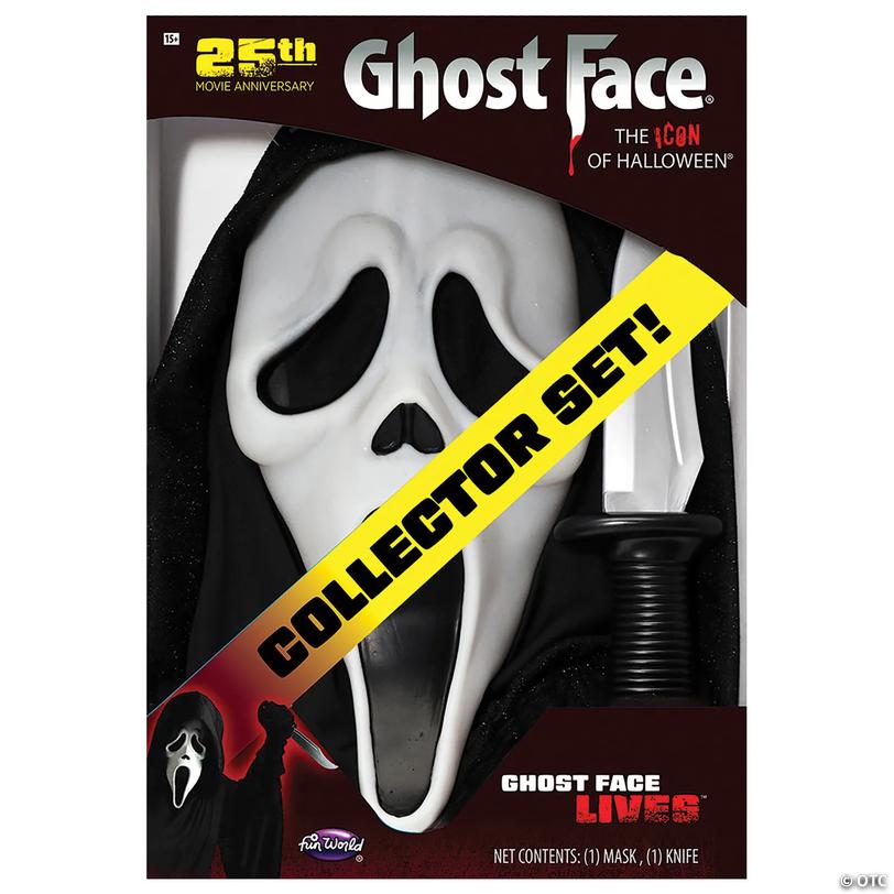 Scream&amp;#8482; Ghost Face<sup>&amp;#174;</sup> Costume Mask &amp; Knife 25th Anniversary Collector Box Set Image
