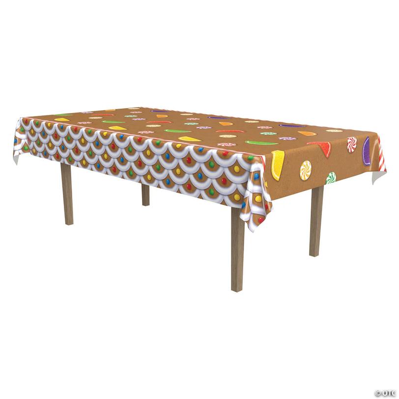 Gingerbread House Christmas Rectangle Tablecloth - 108" x 54" Image