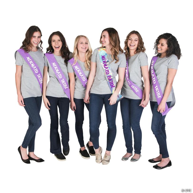 Mermaid Bachelorette Party Sash Set - 6 Pc. Image