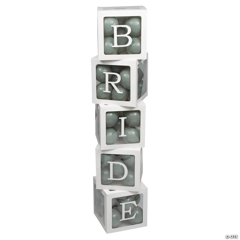 11 1/2" Dusk Green Bride Cardstock Balloon Boxes with Balloons Kit &amp;#8211; 77 Pc. Image