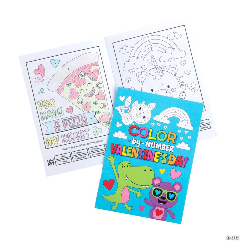 5" x 7" Color By Number Valentine's Day Activity Books - 24 Pc. Image