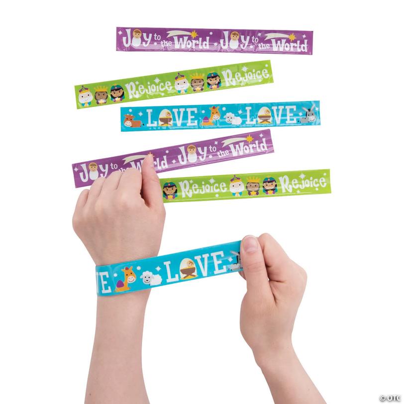 Nativity Character Inspirational Metal Slap Bracelets - 12 pc Image