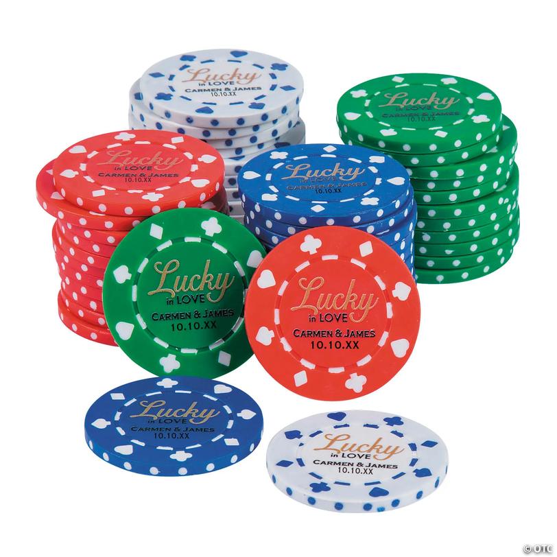 Personalized Lucky in Love Poker Chips - 100 Pc. Image
