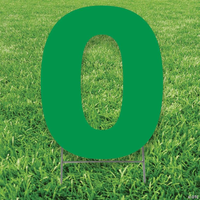 20" x 20" Green Number 0 Yard Sign Image