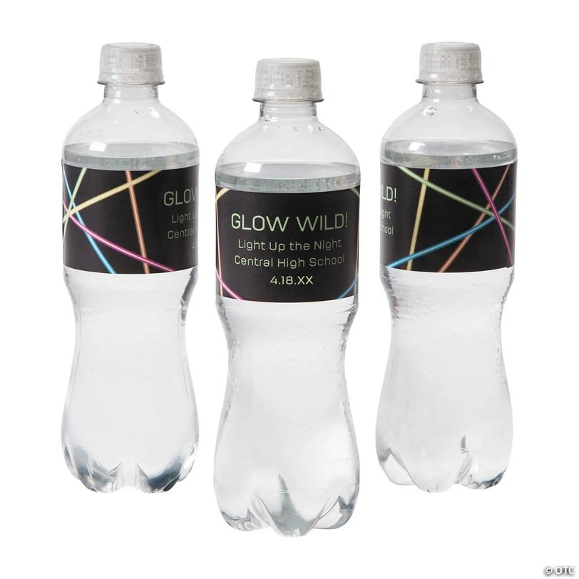 Bulk 50 Pc. Personalized Glow Water Bottle Labels Image