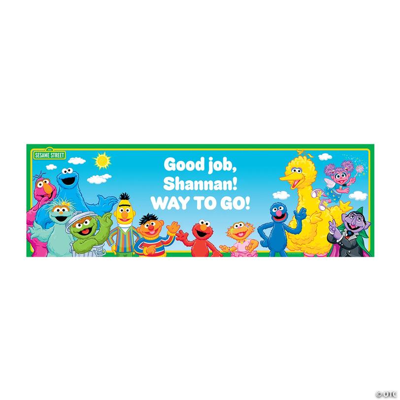 72" x 23" Personalized Sesame Street<sup>&amp;#174;</sup> Characters Vinyl Banner - Medium Image