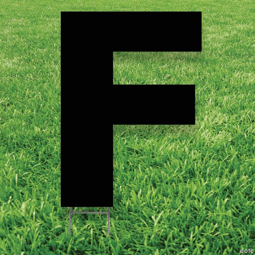 20" x 20" Black Letter F Yard Sign Image