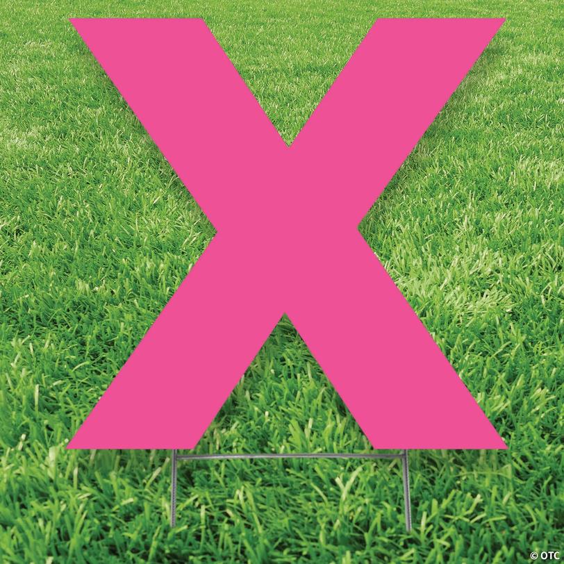 20" x 20" Pink Letter X Yard Sign Image