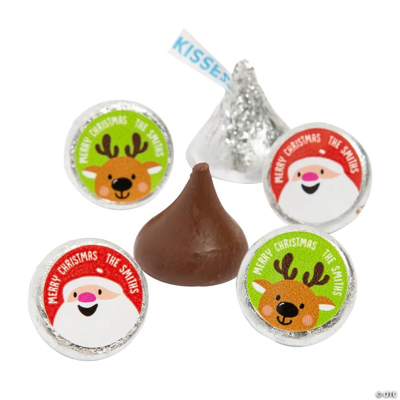 Personalized Christmas Hershey&amp;#8217;s<sup>&amp;#174;</sup> Kisses<sup>&amp;#174;</sup> Stickers - 60 pc Image