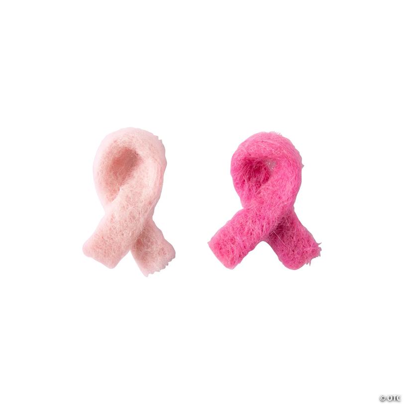 Wool Felt Pink Ribbon Shapes &amp;#8211; 12 Pc. Image
