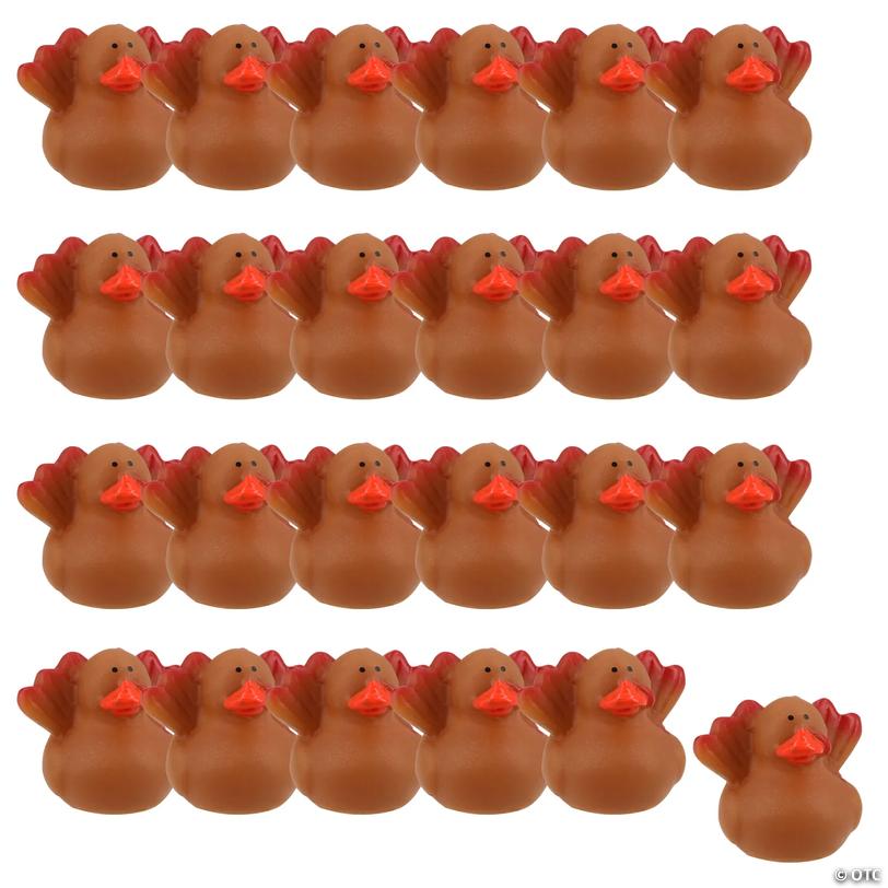 Micro Turkey Thanksgiving Rubber Ducks - 24 pc Image