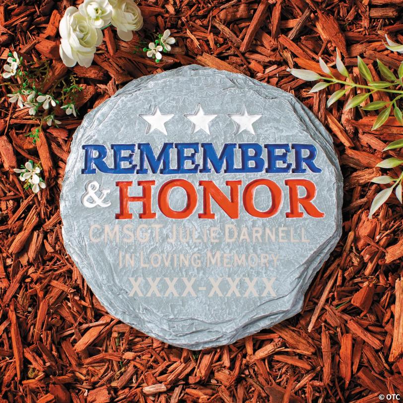 Personalized Patriotic Memorial Garden Stone Image
