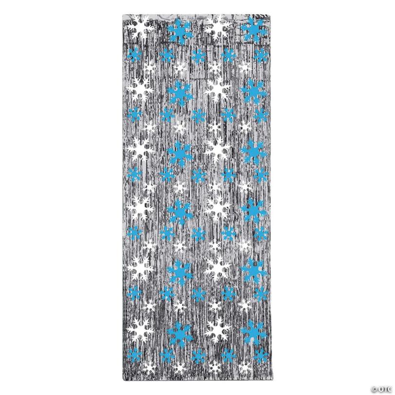 Snowflake Gleaming Foil Door Curtain Image