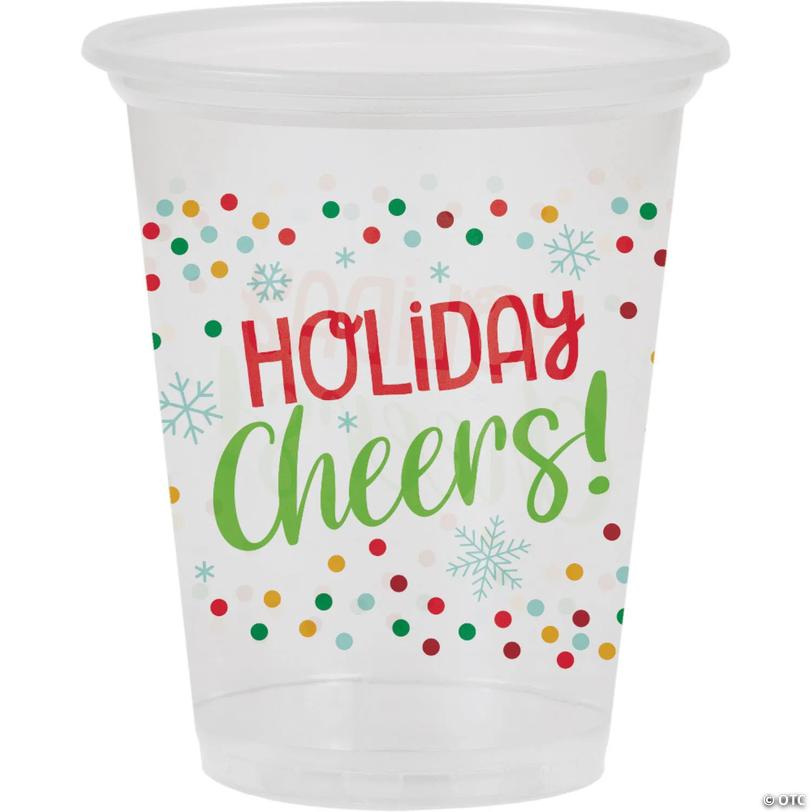 Holiday Cheers Christmas Cups - 16 oz, 8 ct Image