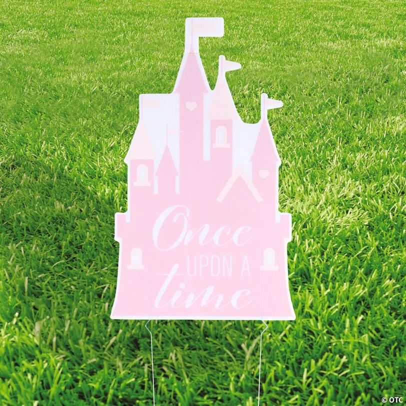 15" x 24" Pink Princess Castle Yard Sign Image