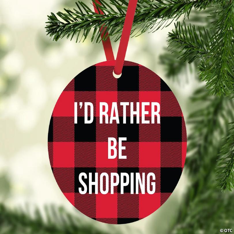 MDF Wood Ornament Rather Be Shopping | Oriental Trading