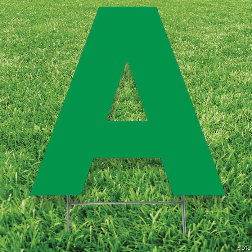 20" x 20" Green Letter A Yard Sign Image