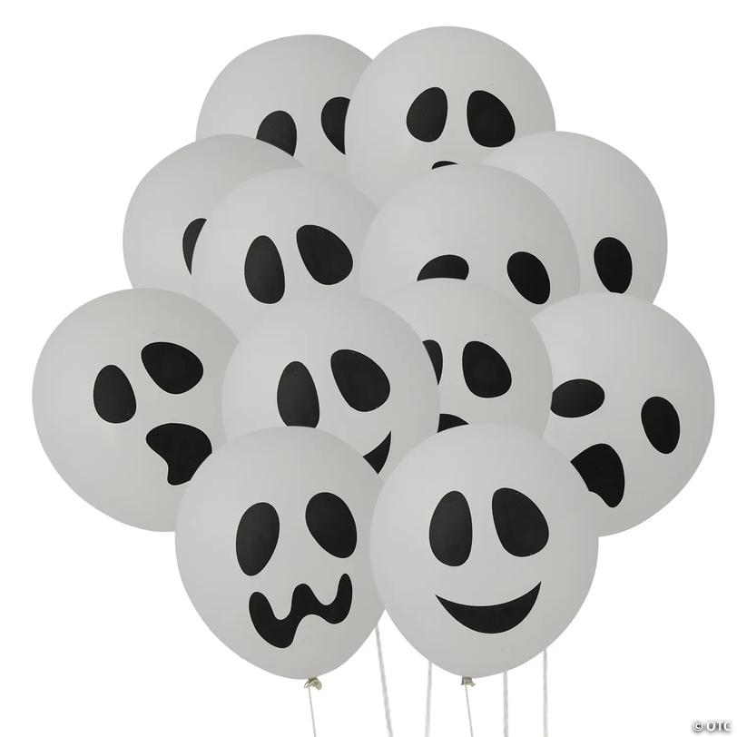 Bulk Halloween Ghost Latex Balloons - 11", 48 pc Image