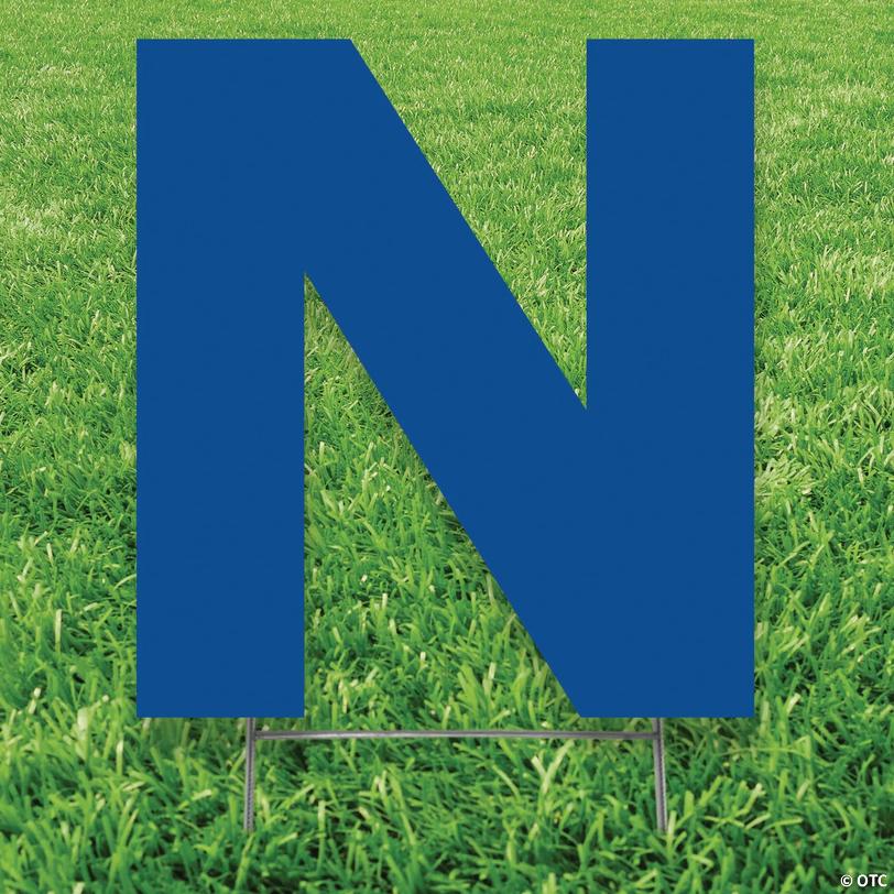 20" x 20" Blue Letter N Yard Sign Image