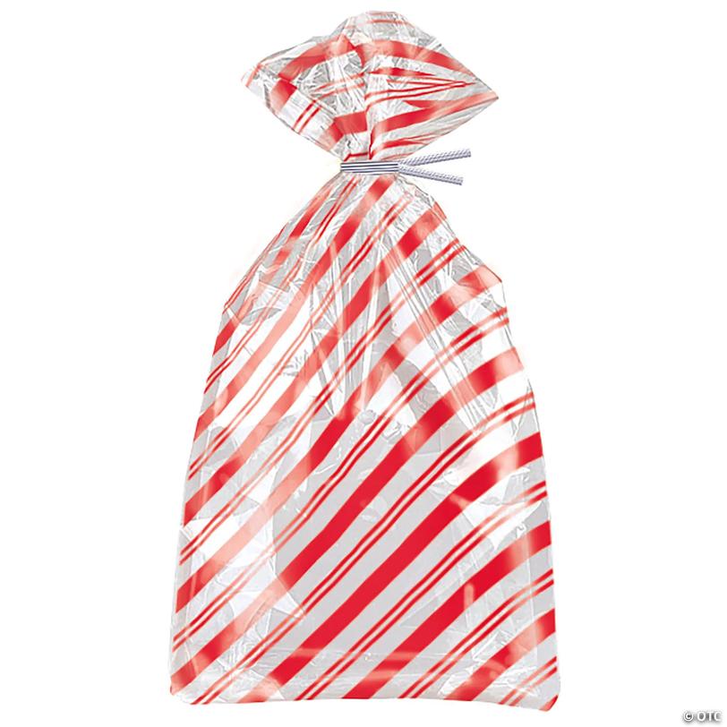 Red Stripe Snowman Cellophane Bags - 20 pc Image