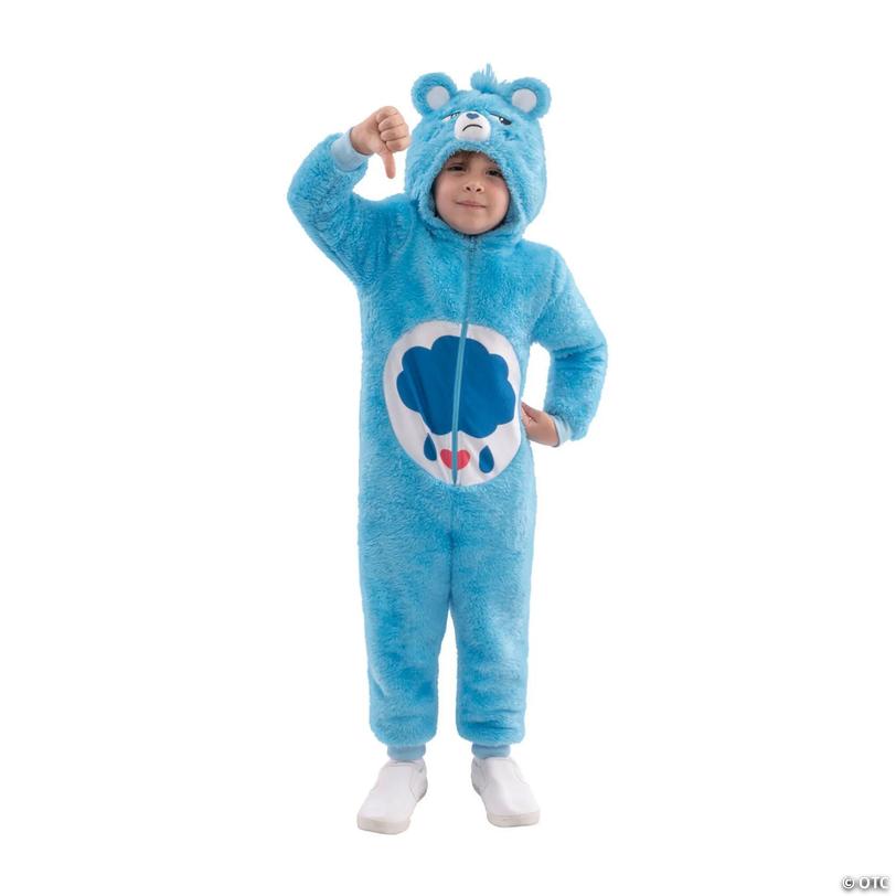Toddler Deluxe Care Bears&amp;#8482; Grumpy Bear Hooded Jumpsuit Costume - 3T-4T Image