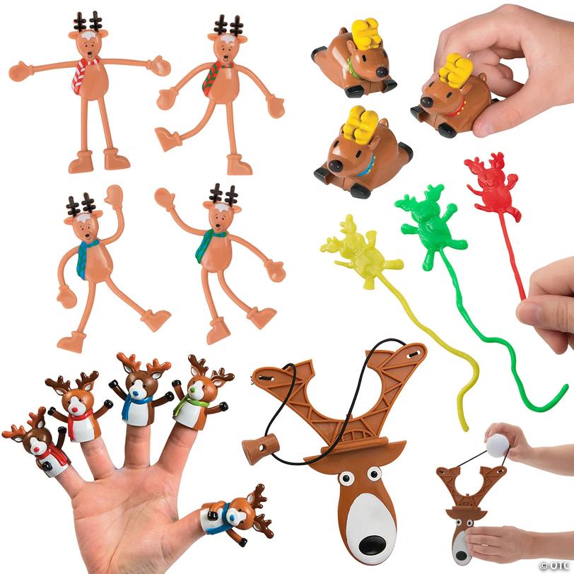 Bulk Reindeer Character Toy Assortment - 111 pc Image