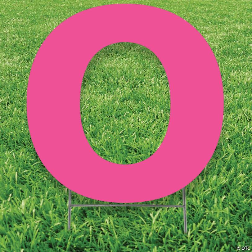 20" x 20" Pink Letter O Yard Sign Image