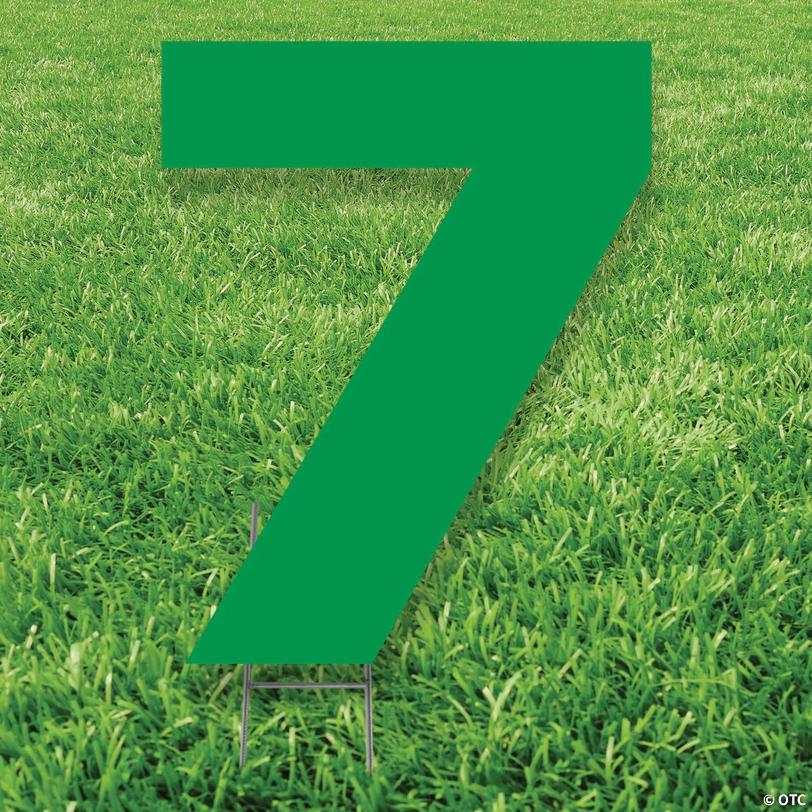 20" x 20" Green Number 7 Yard Sign Image