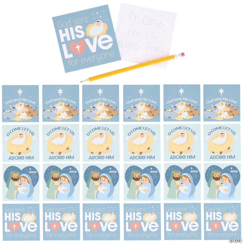 Simple Blessings Nativity Religious Notepads - 24 pc Image