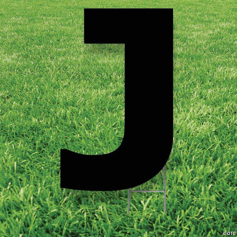 20" x 20" Black Letter J Yard Sign Image