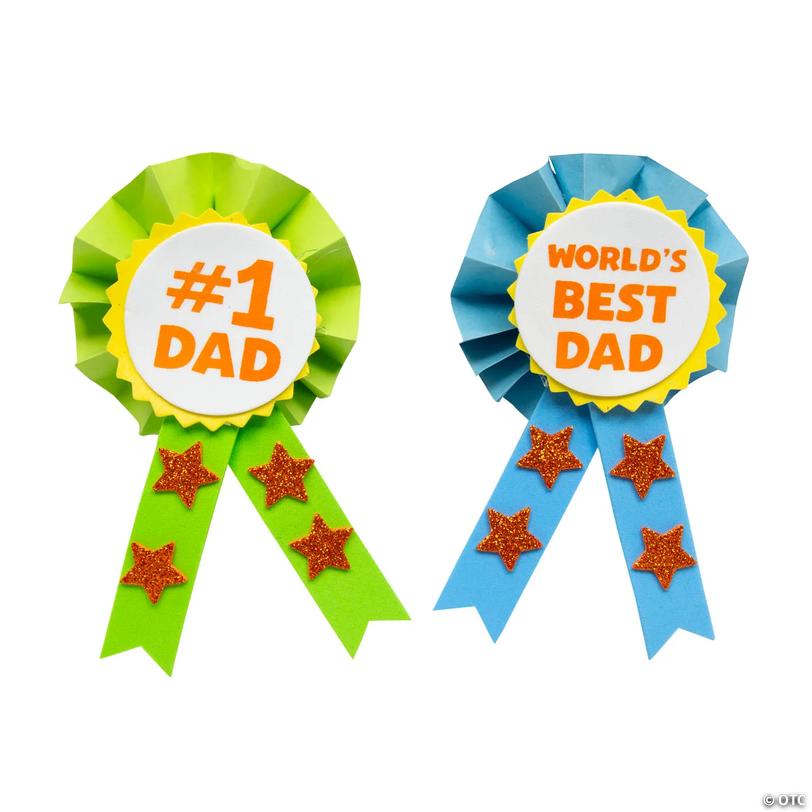 Father&amp;#8217;s Day Award Ribbon Craft Kit - Makes 12 Image