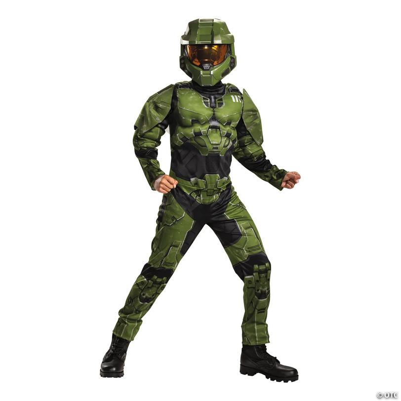 Boy's Classic Muscle Master Chief Infinite Costume - Medium Image
