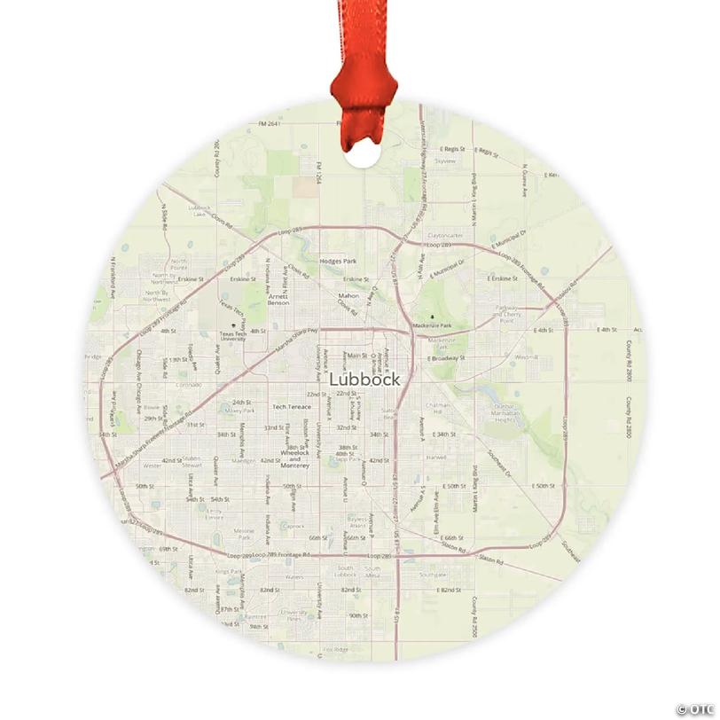 Wood MDF Ornament Lubbock, Texas Map | Oriental Trading