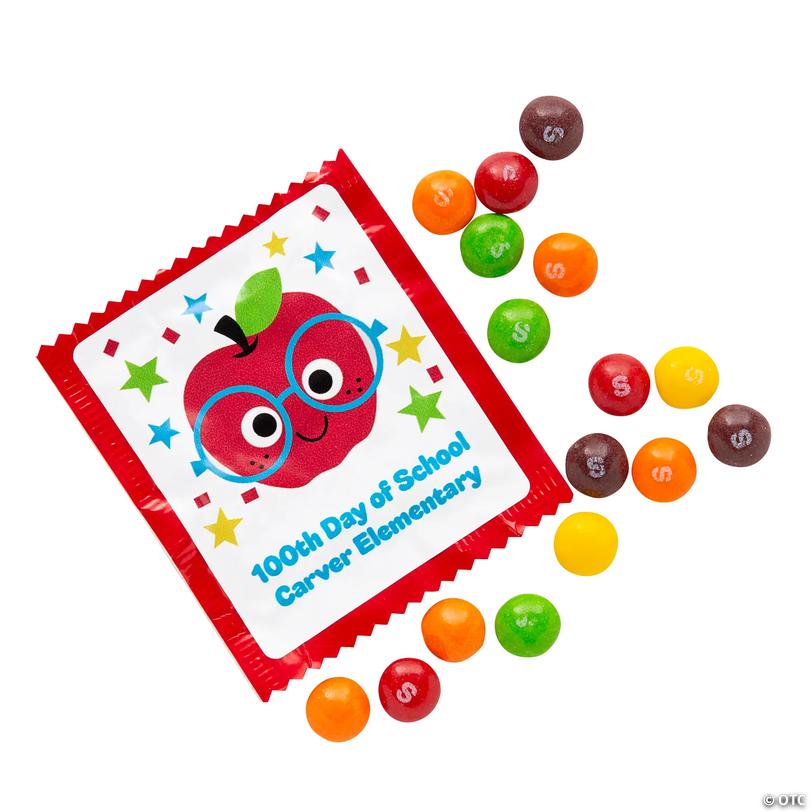26 oz. School Skittles<sup>&amp;#174;</sup> Fun Size Packs with Personalized Sticker - 48 Pc. Image