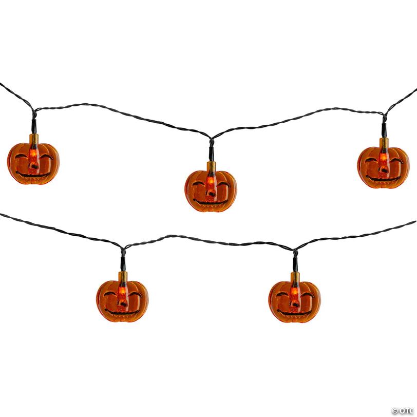 10ct Orange Battery Operated Jack O' Lantern LED Mini Halloween Lights ...